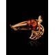 Gold-Plated Ring With Cognac Amber The Florina, Ring Size: 13 / 22, image , picture 3
