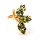 Green Amber Ring In Gold-Plated Silver The Dandelion, Ring Size: 7 / 17.5, image , picture 3