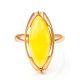 Luminous Amber Ring In Gold-Plated Silver The Ballade, Ring Size: 8.5 / 18.5, image , picture 3