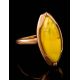 Luminous Amber Ring In Gold-Plated Silver The Ballade, Ring Size: 10 / 20, image , picture 4