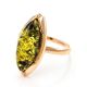 Luminous Amber Ring In Gold-Plated Silver The Ballade, Ring Size: 13 / 22, image , picture 5