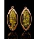 Amber Earrings In Gold-Plated Silver The Ballade, image , picture 4