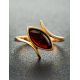 Exquisite Amber ring In Gold-Plated Silver The Adagio, Ring Size: 7 / 17.5, image , picture 3