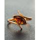 Leaf Cut Amber Ring In Gold The Adagio, Ring Size: 6 / 16.5, image , picture 2