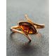 Elegant Amber Ring In Gold-Plated Silver The Adagio, Ring Size: 8.5 / 18.5, image , picture 2