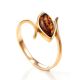 Elegant Amber Ring In Gold-Plated Silver The Adagio, Ring Size: 6.5 / 17, image , picture 4
