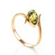 Delicate Gold-Plated Ring With Green Amber The Adagio, Ring Size: 9.5 / 19.5, image , picture 3