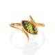 Delicate Gold-Plated Ring With Green Amber The Adagio, Ring Size: 8.5 / 18.5, image , picture 4