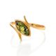 Delicate Gold-Plated Ring With Green Amber The Adagio, Ring Size: 9 / 19, image , picture 5