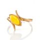 Golden Ring With Leaf Cut Amber The Adagio, Ring Size: 6 / 16.5, image , picture 5