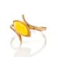 Golden Ring With Leaf Cut Amber The Adagio, Ring Size: 6 / 16.5, image , picture 5