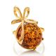 Adorable Gold-Plated Ring With Cognac Amber The Paradise, Ring Size: 12 / 21.5, image , picture 3