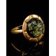 Gold-Plated Silver Ring With Green Amber The Zephyr, Ring Size: 11.5 / 21, image , picture 4