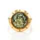 Gold-Plated Silver Ring With Green Amber The Zephyr, Ring Size: 9 / 19, image , picture 3