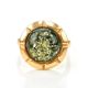 Gold-Plated Silver Ring With Green Amber The Zephyr, Ring Size: 12 / 21.5, image , picture 3