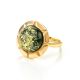Gold-Plated Silver Ring With Green Amber The Zephyr, Ring Size: 13 / 22, image , picture 5