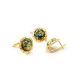 Gold-Plated Silver Earrings With Green Amber The Zephyr, image , picture 6