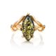 Bold Gold-Plated Ring With Green Amber The Constance, Ring Size: 9.5 / 19.5, image , picture 3