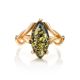 Bold Gold-Plated Ring With Green Amber The Constance, Ring Size: 12 / 21.5, image , picture 3