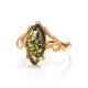 Bold Gold-Plated Ring With Green Amber The Constance, Ring Size: 8.5 / 18.5, image , picture 5