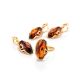 Gold-Plated Earrings With Cognac Amber The Rendezvous, image , picture 5
