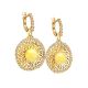 Drop Amber Earrings In Gold-Plated Silver With Crystals The Venus, image , picture 4