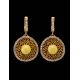 Drop Amber Earrings In Gold-Plated Silver With Crystals The Venus, image , picture 3