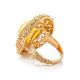 Bold Honey Amber Ring In Gold-Plated Silver With Crystals The Venus, Ring Size: 5.5 / 16, image , picture 5