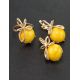 Gold Plated Silver Ring With Honey Amber The Cherry, Ring Size: 11 / 20.5, image , picture 5
