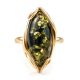 Bold Gold-Plated Ring With Green amber The Rococo, Ring Size: 8.5 / 18.5, image , picture 6
