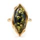 Bold Gold-Plated Ring With Green amber The Rococo, Ring Size: 5.5 / 16, image , picture 6