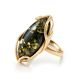 Bold Gold-Plated Ring With Green amber The Rococo, Ring Size: 10 / 20, image , picture 7