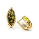 Green Amber Earrings In Gold-Plated Silver The Rococo, image , picture 3