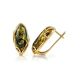 Green Amber Earrings In Gold-Plated Silver The Rococo, image , picture 4