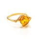 Bright Amber Ring In Gold The Aldebaran, Ring Size: 8 / 18, image , picture 5