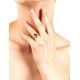 Cognac Amber Ring In Gold-Plated Silver The Vesta, Ring Size: 11 / 20.5, image , picture 2