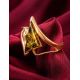 Gold-Plated Ring With Green Amber The Vesta, Ring Size: 5.5 / 16, image , picture 4