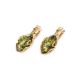 Gold-Plated Earrings With Green Amber The Rendezvous, image , picture 4