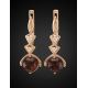 Gold Plated Earrings With Amber And Crystals The Sambia, image , picture 2