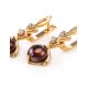 Gold Plated Earrings With Amber And Crystals The Sambia, image , picture 3