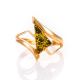 Gold-Plated Ring With Green Amber The Vesta, Ring Size: 8 / 18, image , picture 3