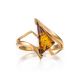 Cognac Amber Ring In Gold-Plated Silver The Vesta, Ring Size: 11.5 / 21, image , picture 3