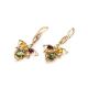Drop Amber Earrings In Gold-Plated Silver With Crystals The Edelweiss, image , picture 5