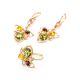 Multicolor Amber Ring In Gold-Plated Silver With Crystals The Edelweiss, Ring Size: 6.5 / 17, image , picture 6