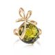 Green Amber Ring In Gold-Plated Silver The Paradise, Ring Size: 5 / 15.5, image , picture 3