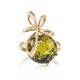 Green Amber Ring In Gold-Plated Silver The Paradise, Ring Size: 12 / 21.5, image , picture 3