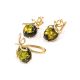 Green Amber Ring In Gold-Plated Silver The Paradise, Ring Size: 5 / 15.5, image , picture 4