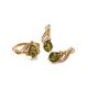 Bold Gold-Plated Ring With Green Amber The Swan, Ring Size: 8.5 / 18.5, image , picture 3