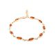 Gold Plated Silver Link Bracelet With Amber The Liana, image 