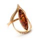 Gold-Plated Ring With Cognac Amber And Champagne Crystals The Raphael, Ring Size: 13 / 22, image , picture 4